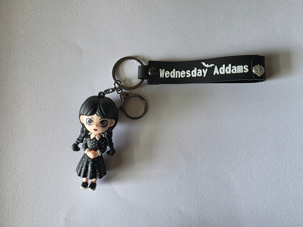 Wednesday Addams 3D Figure Keychains – 3-Pack Claw Machine Prize