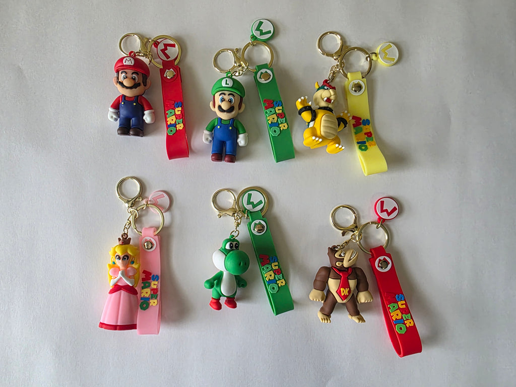 Super Mario Bros. 3D Figure Keychains – 6-Pack Claw Machine Prize